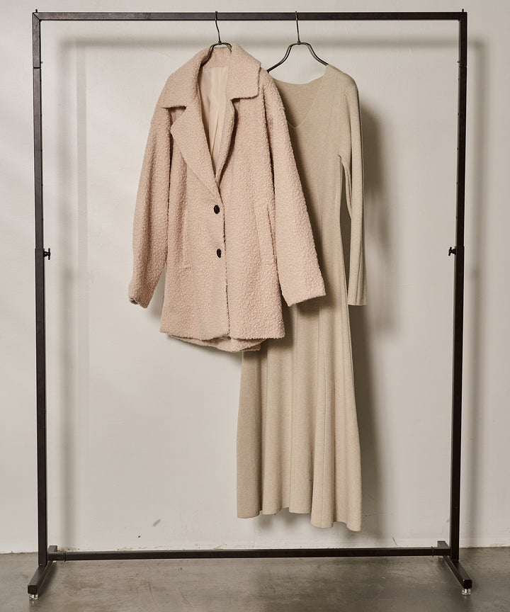 (eliuu)Loop Tweed Jacket Coat