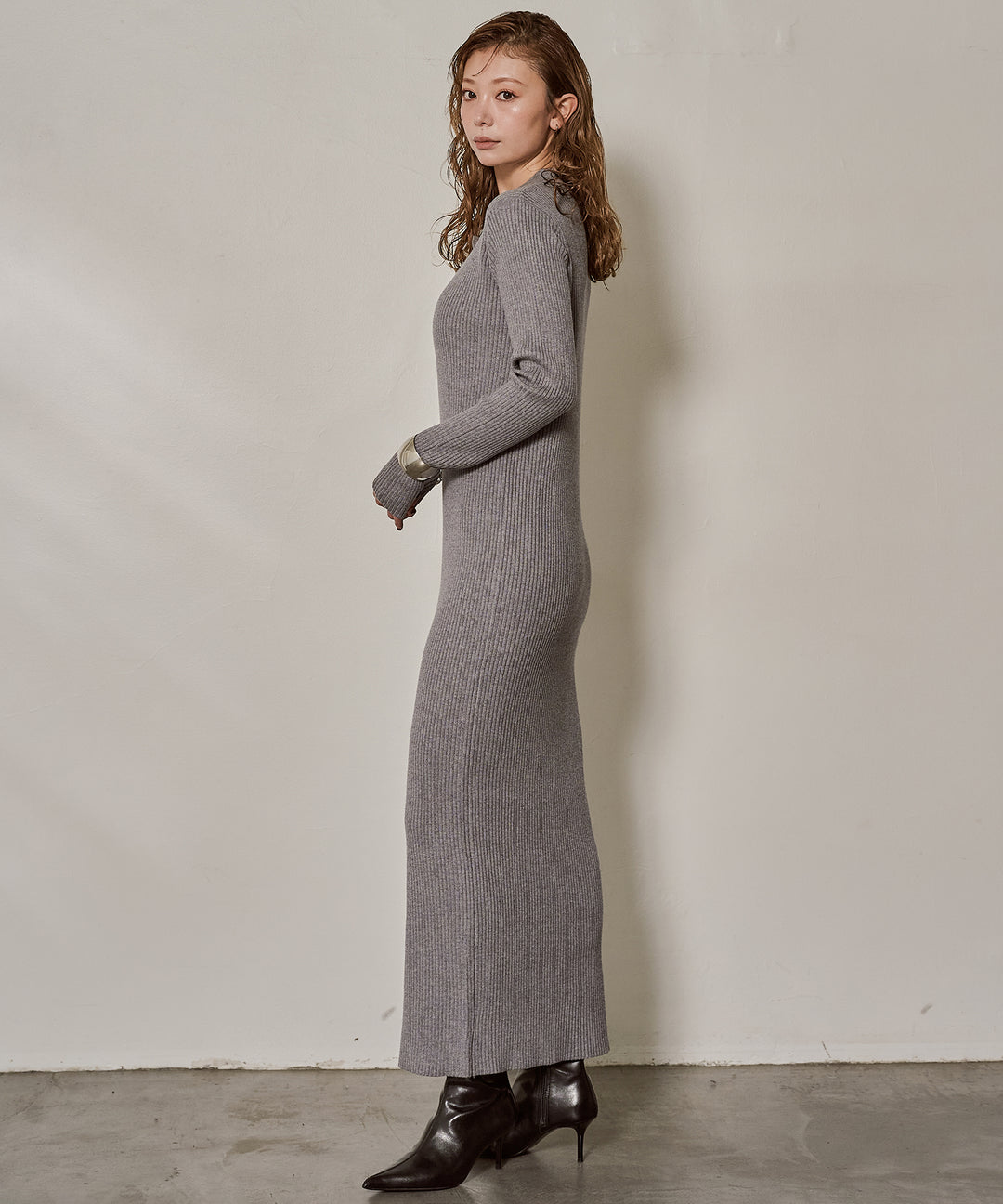 (eliuu)Polo Rib Knit Onepiece