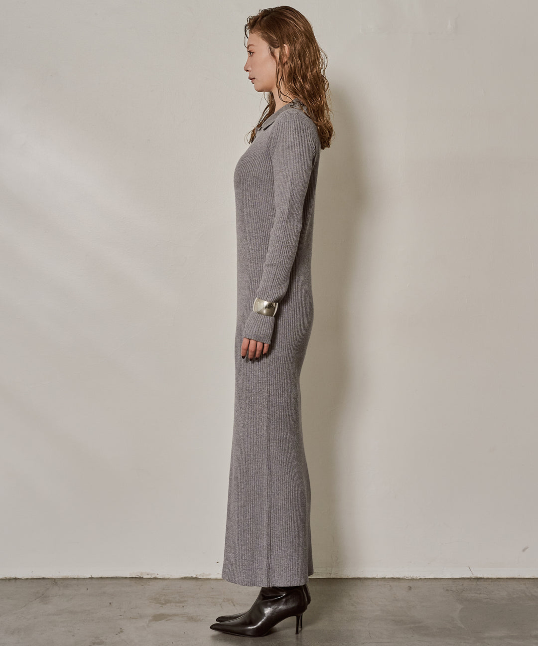 (eliuu)Polo Rib Knit Onepiece