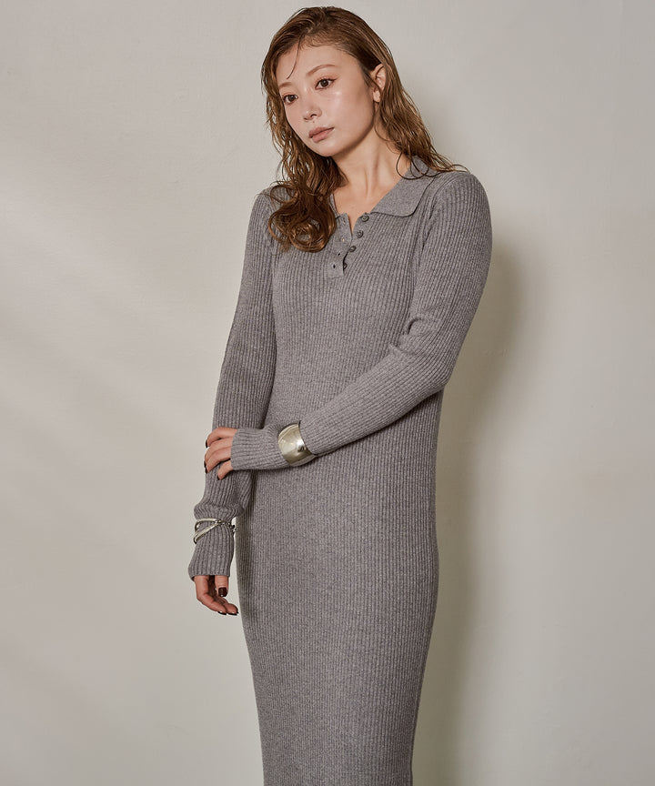 (eliuu)Polo Rib Knit Onepiece