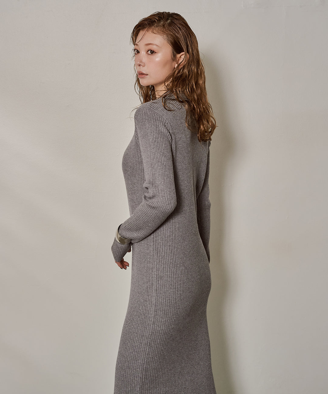 (eliuu)Polo Rib Knit Onepiece