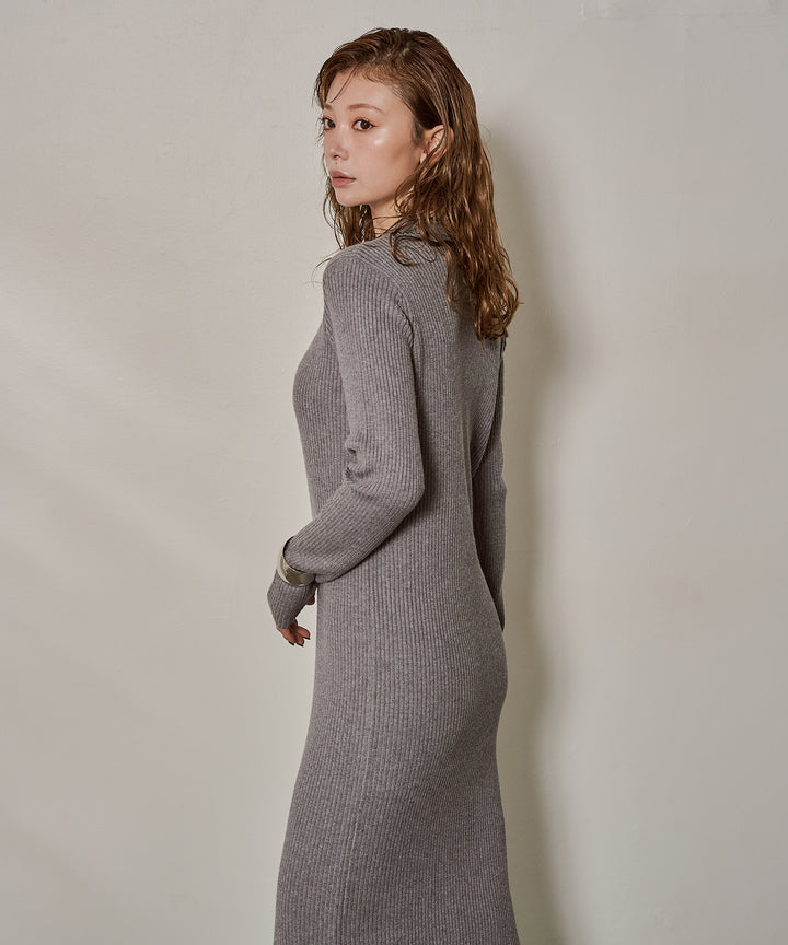 (eliuu)Polo Rib Knit Onepiece