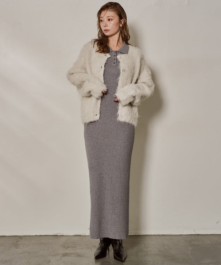 (eliuu)Polo Rib Knit Onepiece