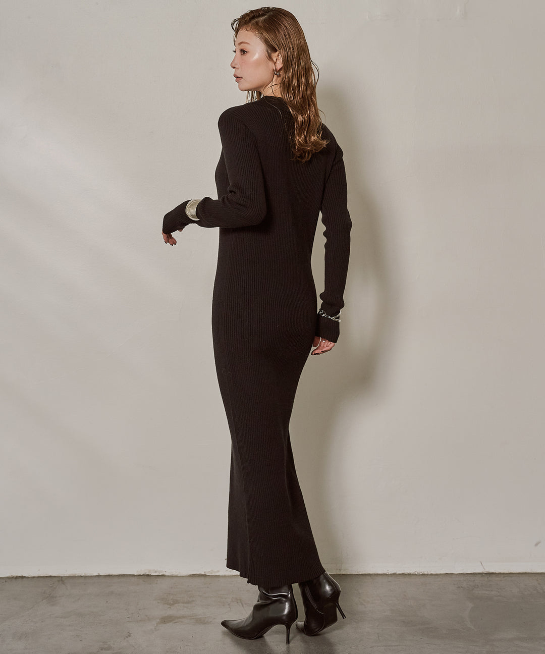 (eliuu)Polo Rib Knit Onepiece