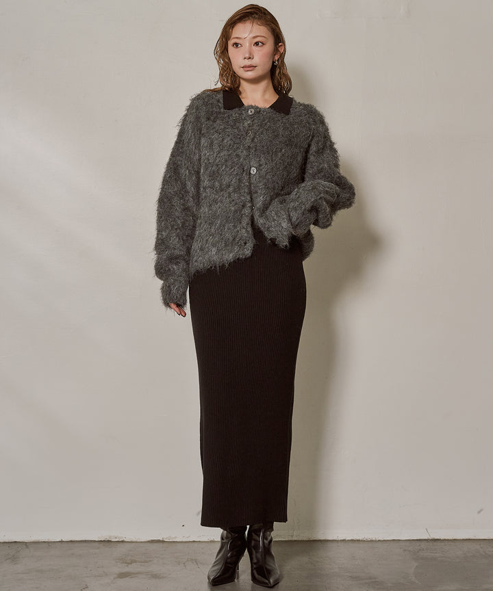 [SET]Candy Floss Knit C/D+Polo Rib Knit Onepiece