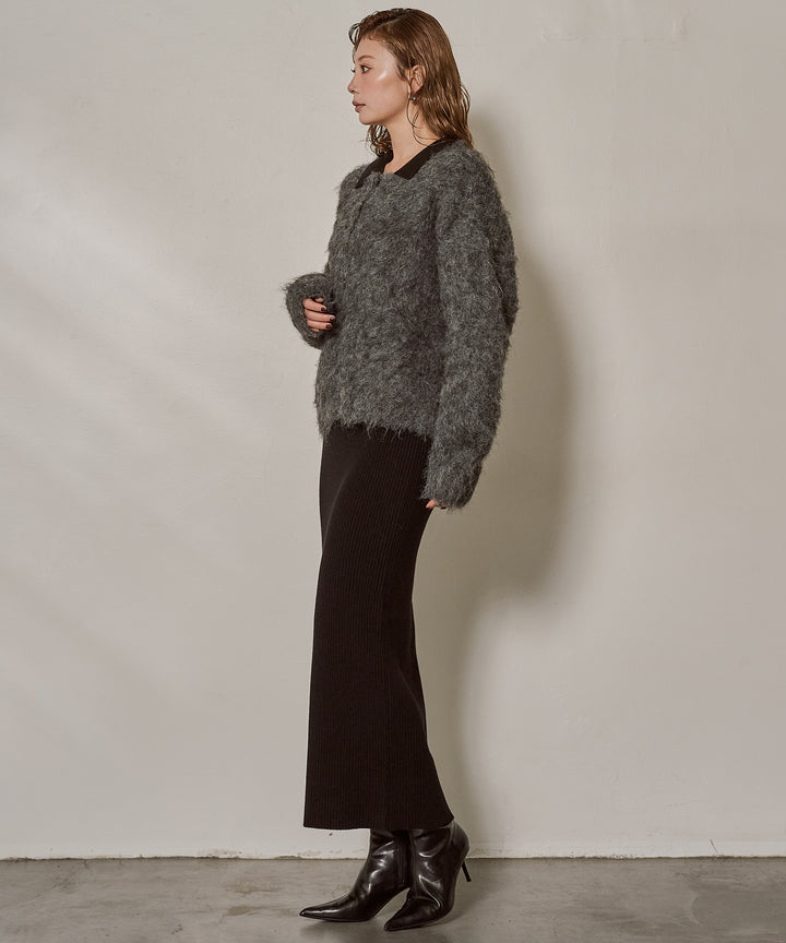 [SET]Candy Floss Knit C/D+Polo Rib Knit Onepiece