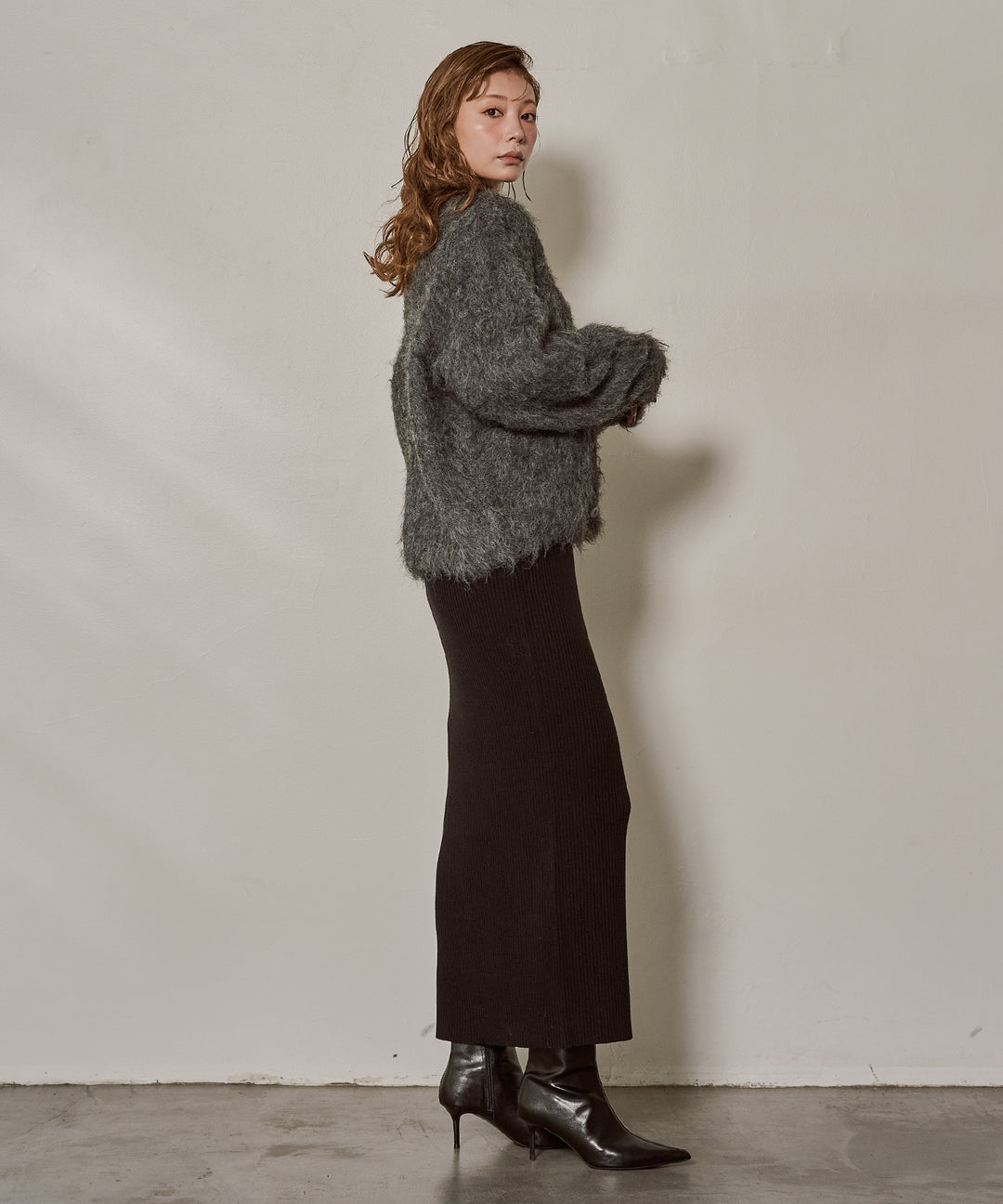 [SET]Candy Floss Knit C/D+Polo Rib Knit Onepiece