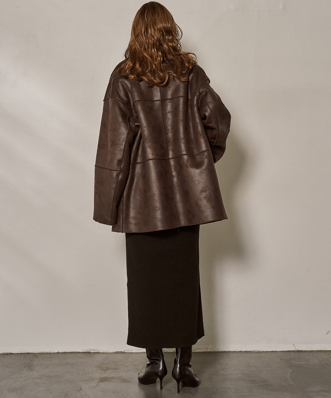 [SET]F/Mouton Reversible JK Coat+Soft Touch Choker Knit Onepiece