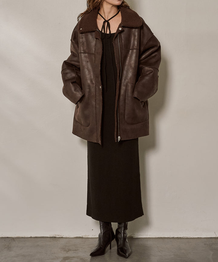 (eliuu)F/Mouton Reversible JK Coat