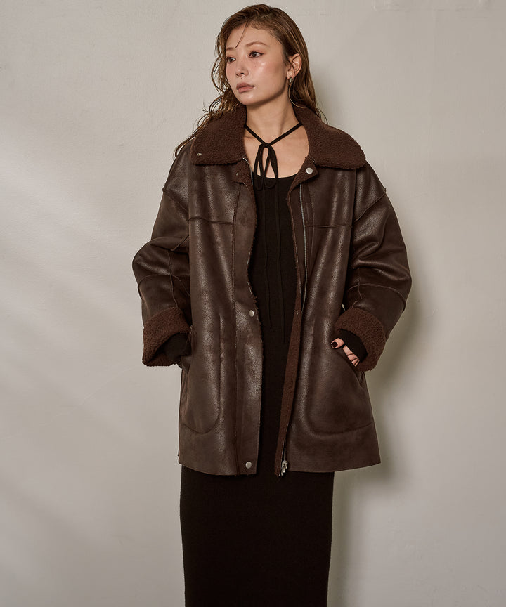 (eliuu)F/Mouton Reversible JK Coat