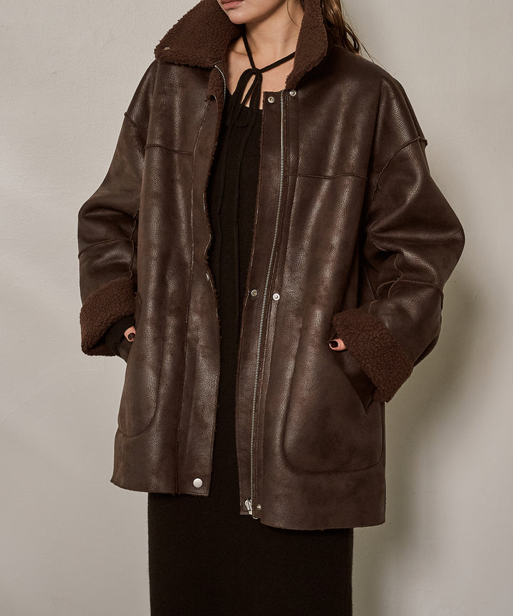 (eliuu)F/Mouton Reversible JK Coat