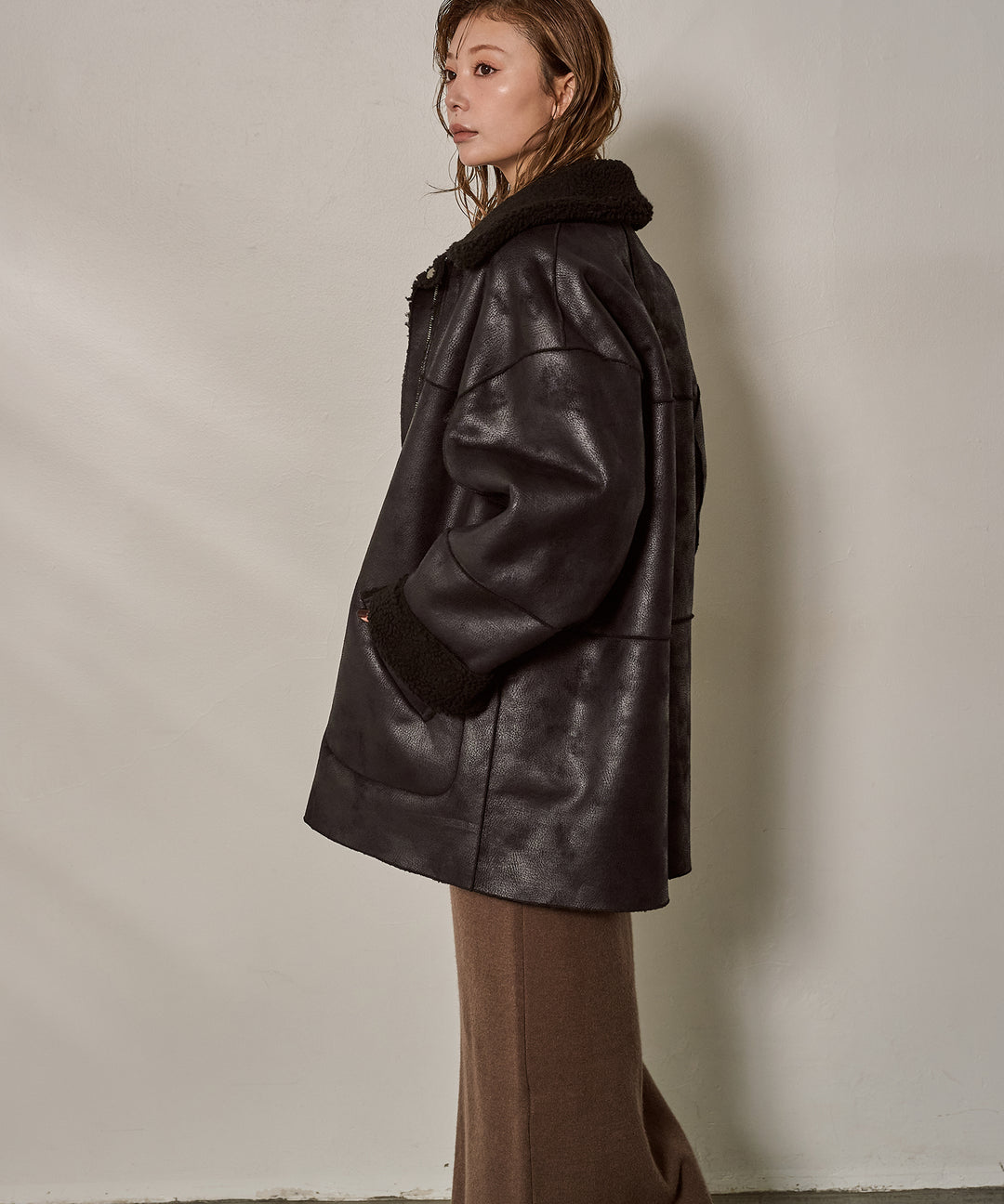 (eliuu)F/Mouton Reversible JK Coat