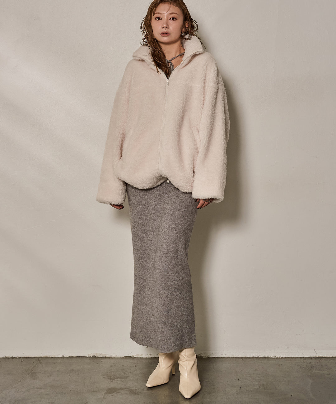 (eliuu)Boa Zip Blouson Jacket