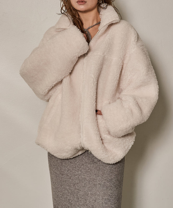 (eliuu)Boa Zip Blouson Jacket