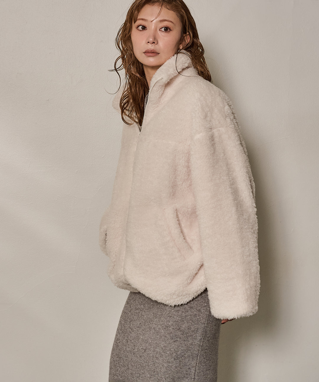 (eliuu)Boa Zip Blouson Jacket