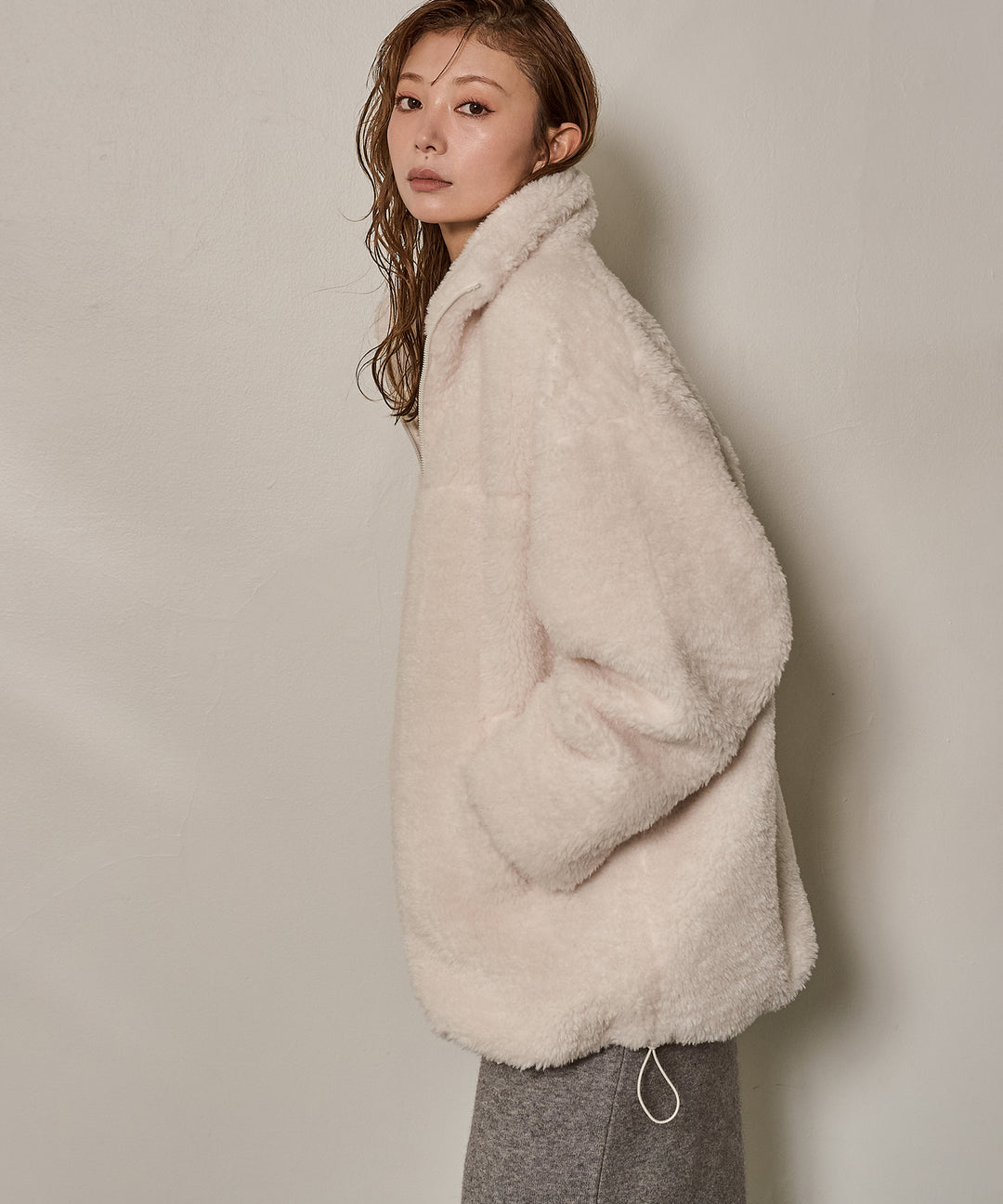 (eliuu)Boa Zip Blouson Jacket