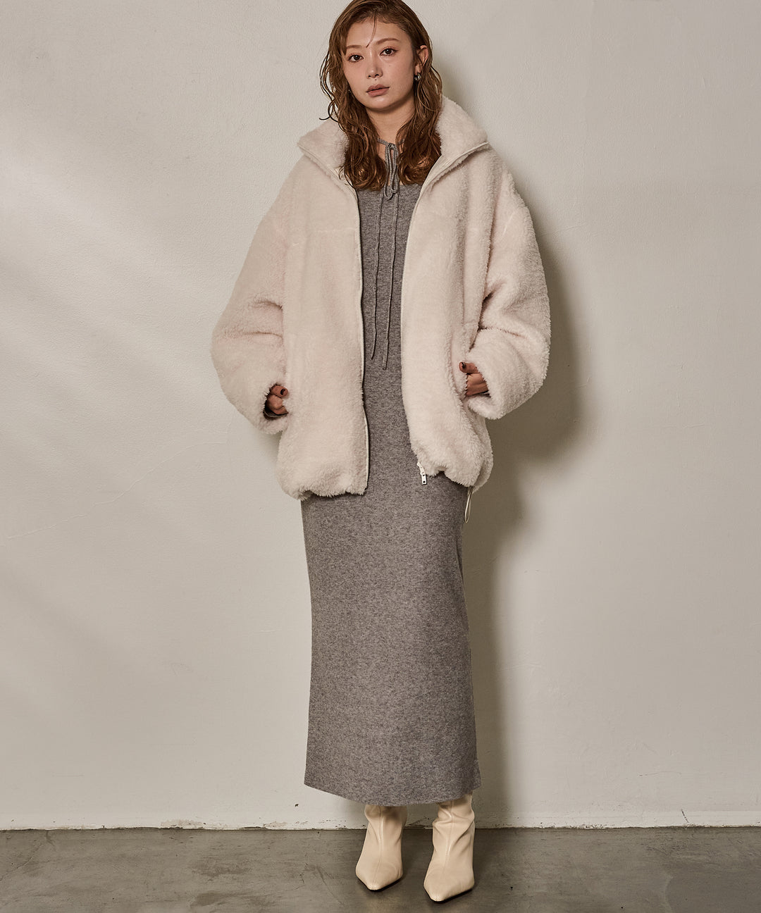 (eliuu)Boa Zip Blouson Jacket