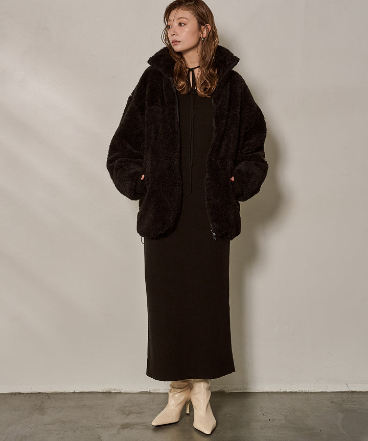 (eliuu)Boa Zip Blouson Jacket