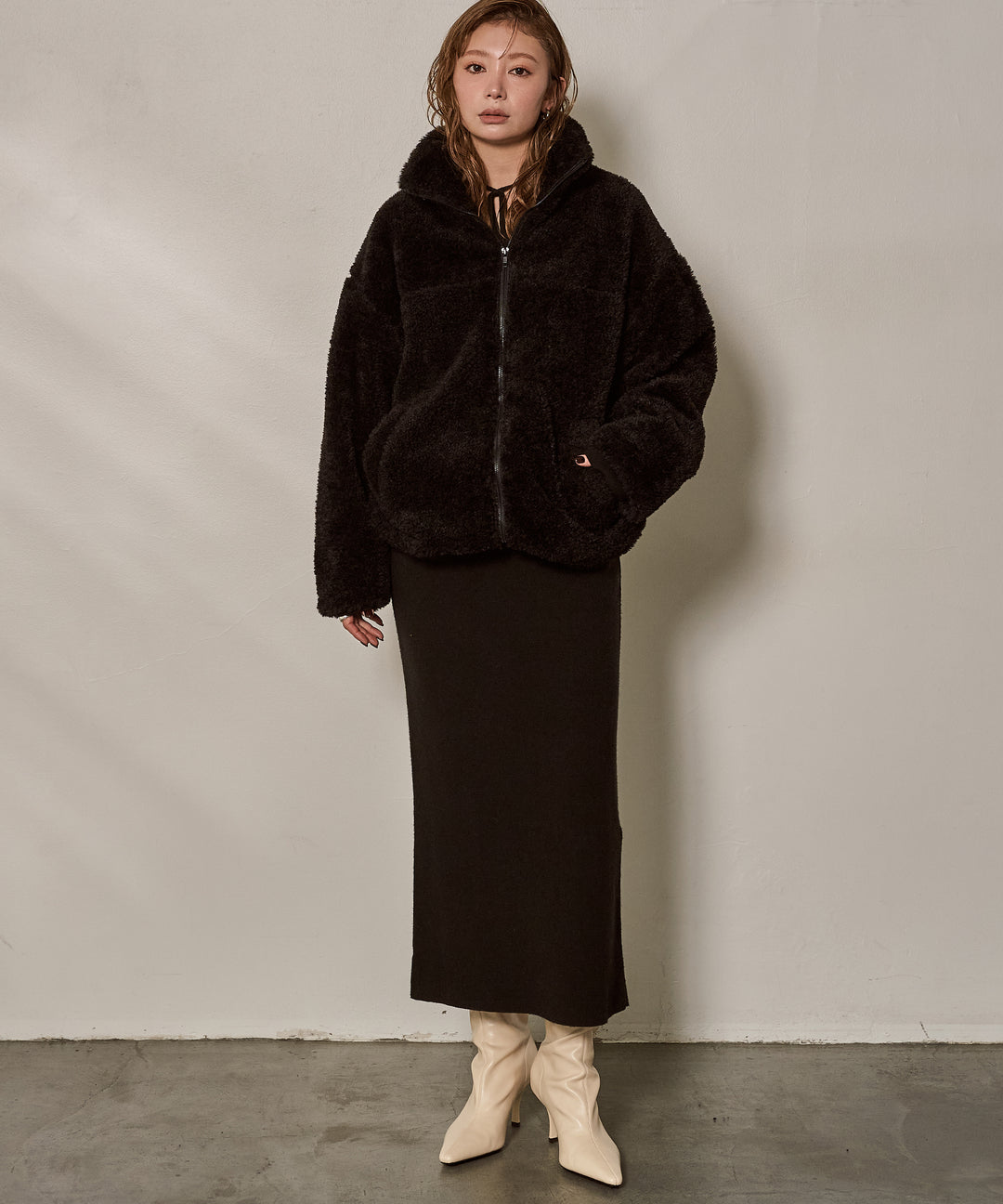 (eliuu)Boa Zip Blouson Jacket