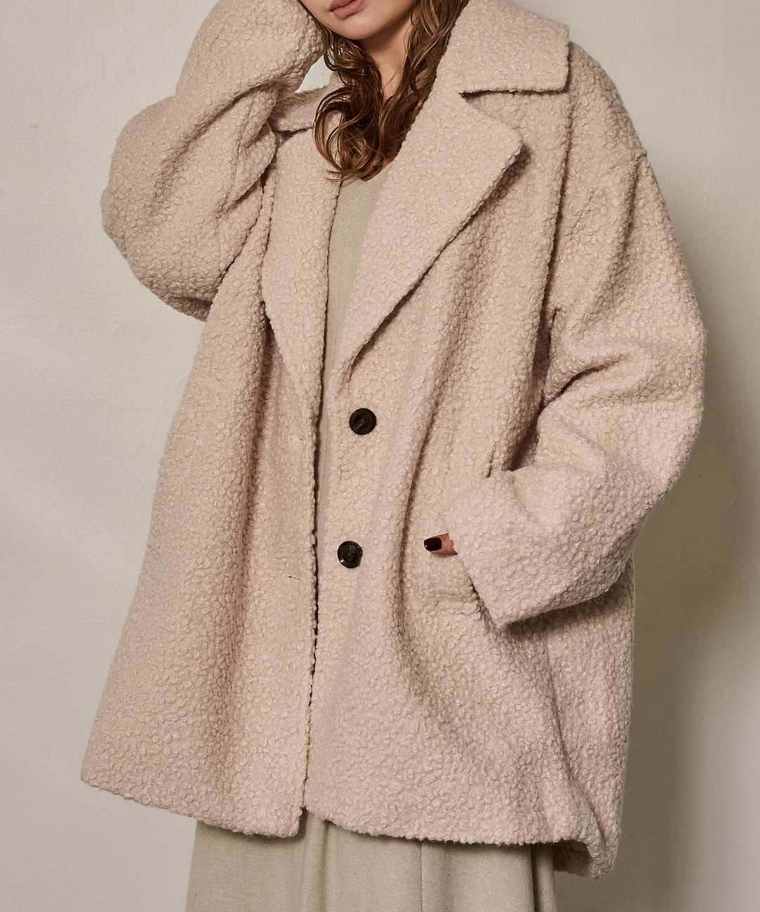 (eliuu)Loop Tweed Jacket Coat