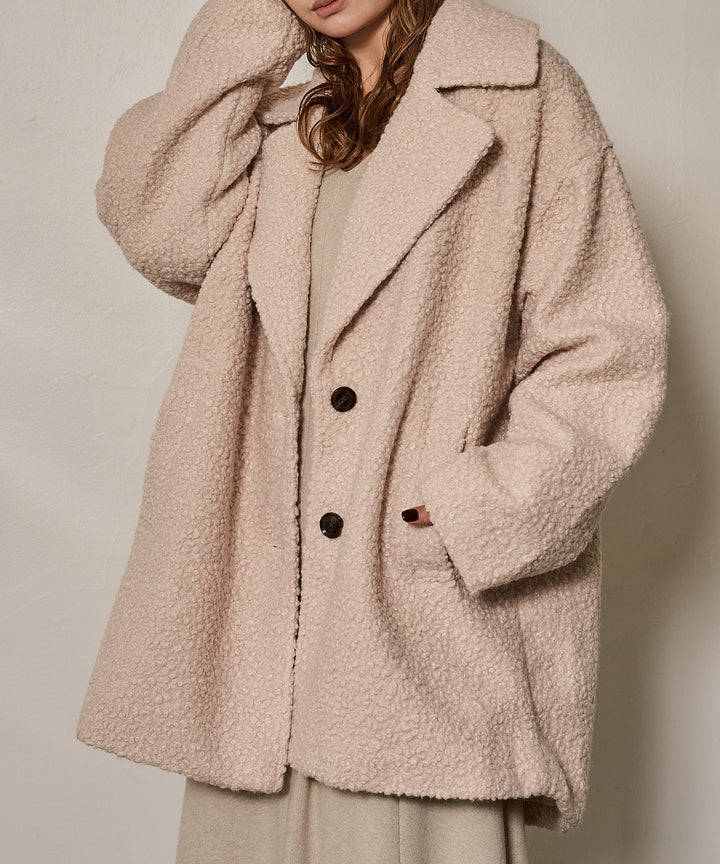 (eliuu)Loop Tweed Jacket Coat