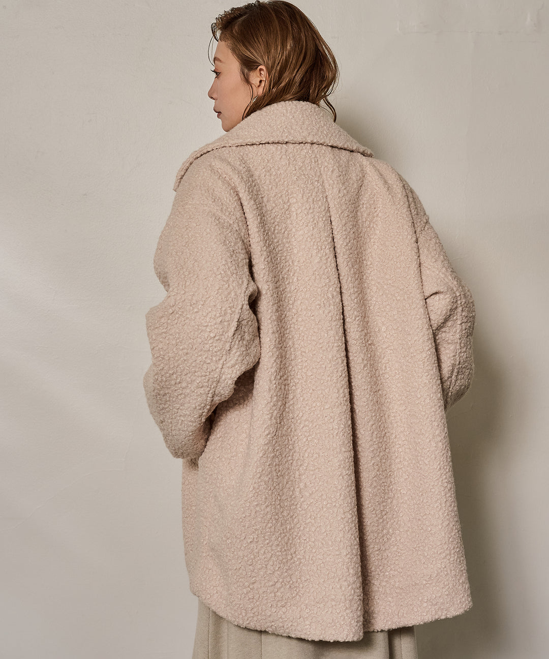 (eliuu)Loop Tweed Jacket Coat