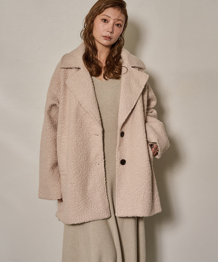 (eliuu)Loop Tweed Jacket Coat