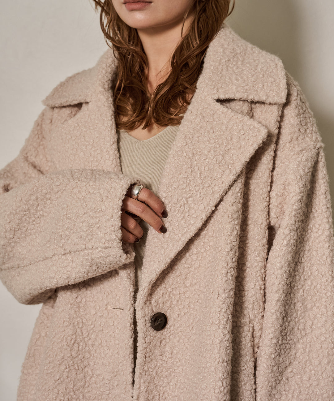 (eliuu)Loop Tweed Jacket Coat