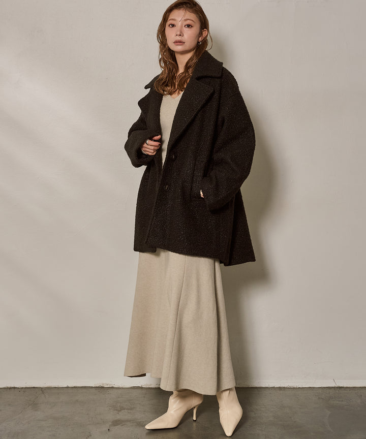 (eliuu)Loop Tweed Jacket Coat