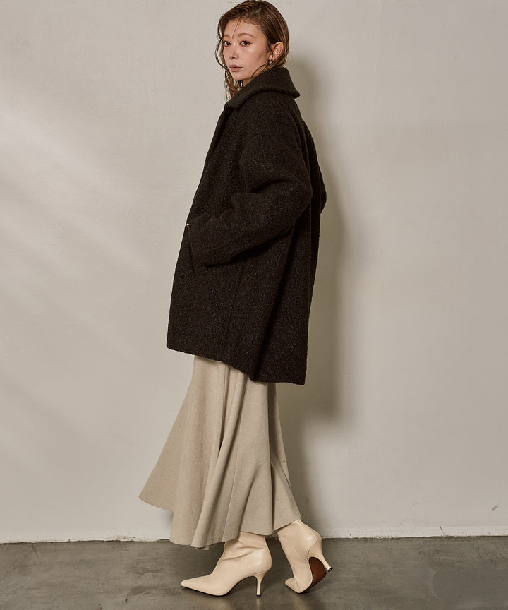 (eliuu)Loop Tweed Jacket Coat