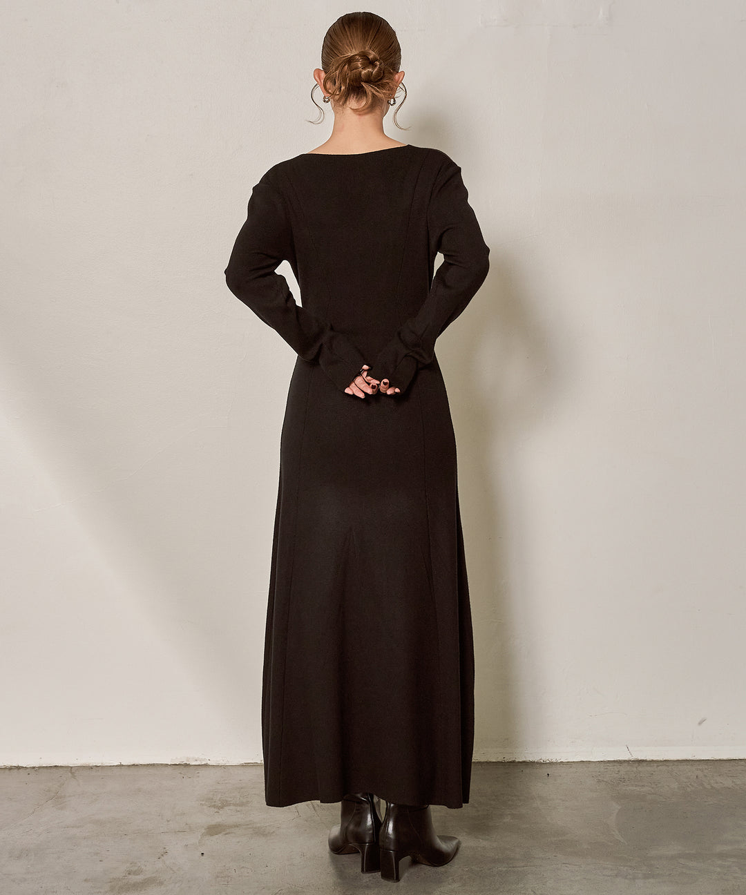 (eliuu)Shape Flare Knit Onepiece