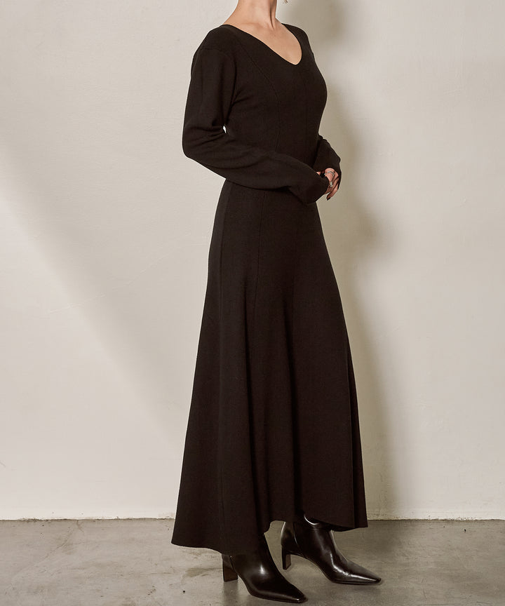 (eliuu)Shape Flare Knit Onepiece