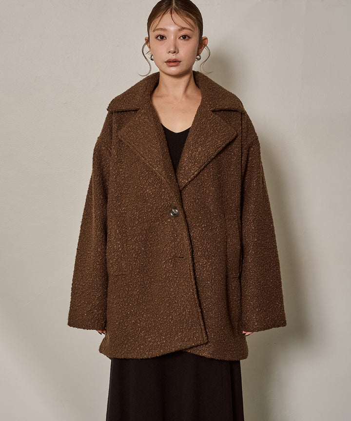 (eliuu)Loop Tweed Jacket Coat