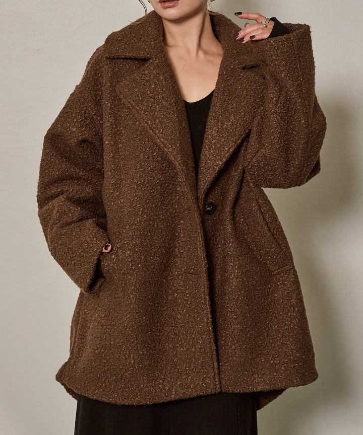 (eliuu)Loop Tweed Jacket Coat