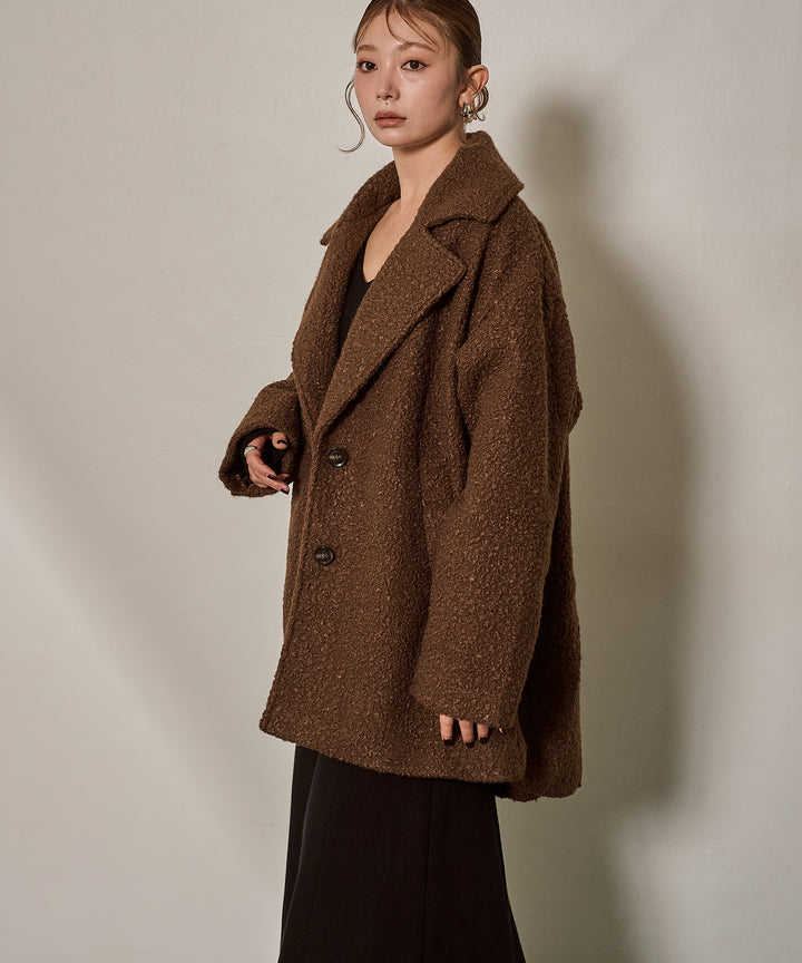 (eliuu)Loop Tweed Jacket Coat