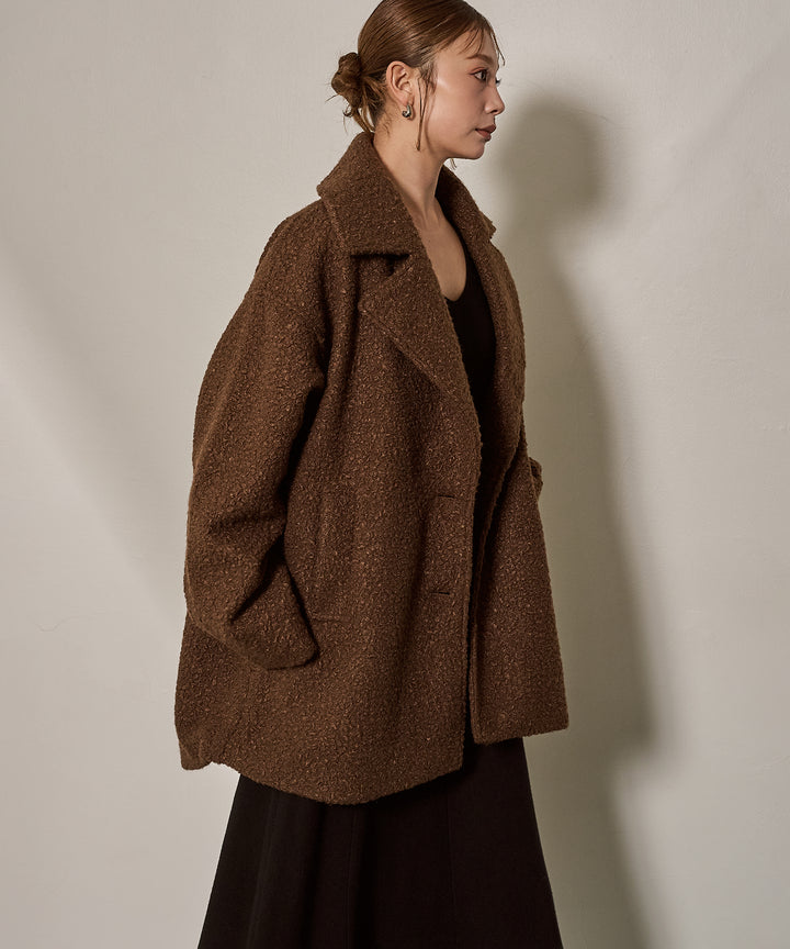 (eliuu)Loop Tweed Jacket Coat