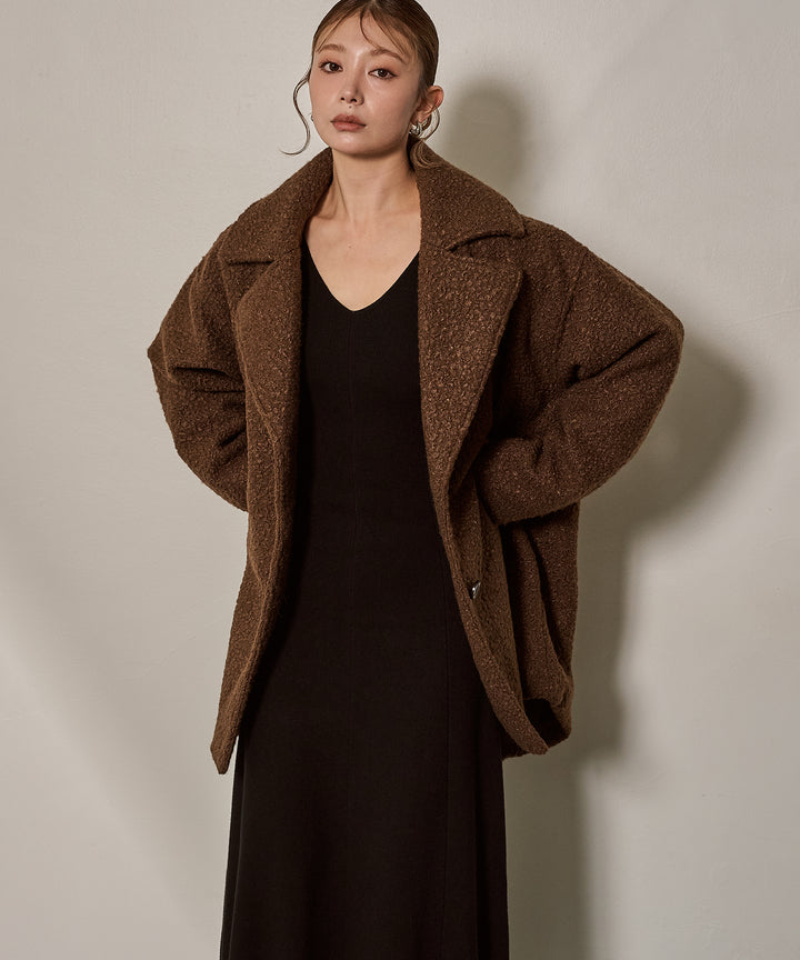 (eliuu)Loop Tweed Jacket Coat