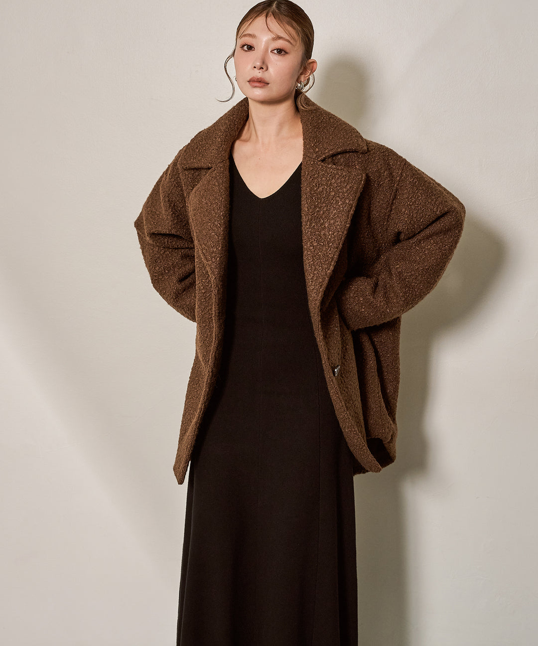 (eliuu)Shape Flare Knit Onepiece