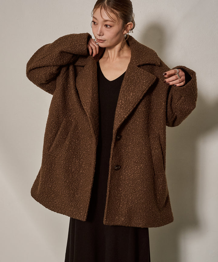 (eliuu)Loop Tweed Jacket Coat