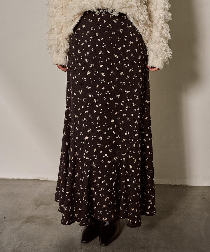 (eliuu)Floral Semi Flare Skirt