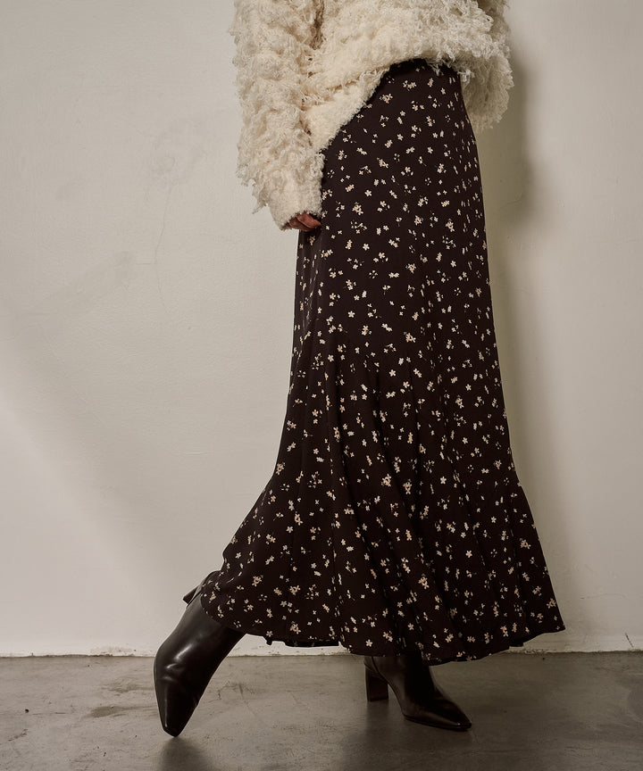 (eliuu)Floral Semi Flare Skirt
