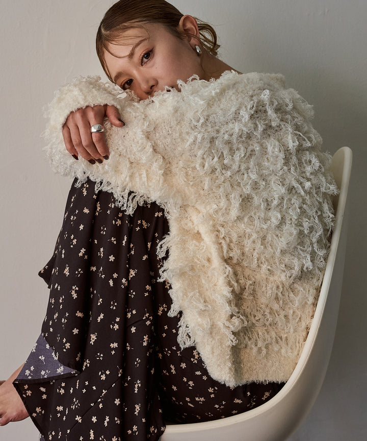 (eliuu)Floral Semi Flare Skirt