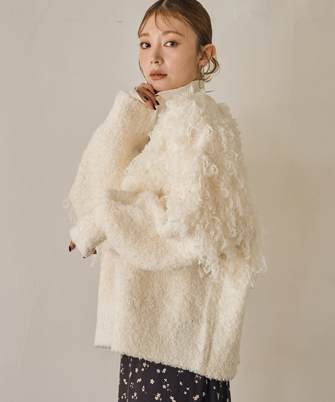 (eliuu)Teddy Loop C/D Knit