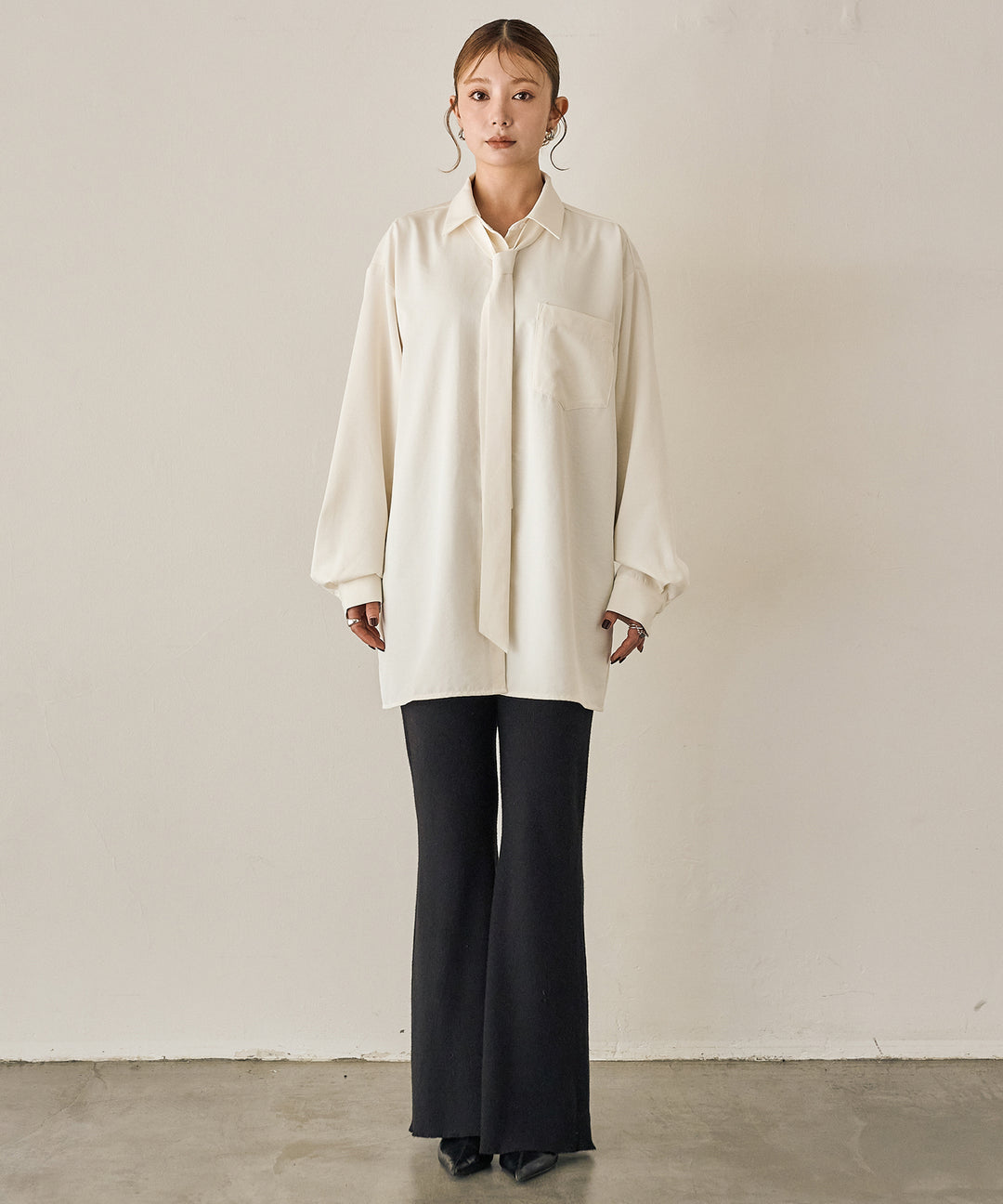 (eliuu)Bow Tie Over Shirt