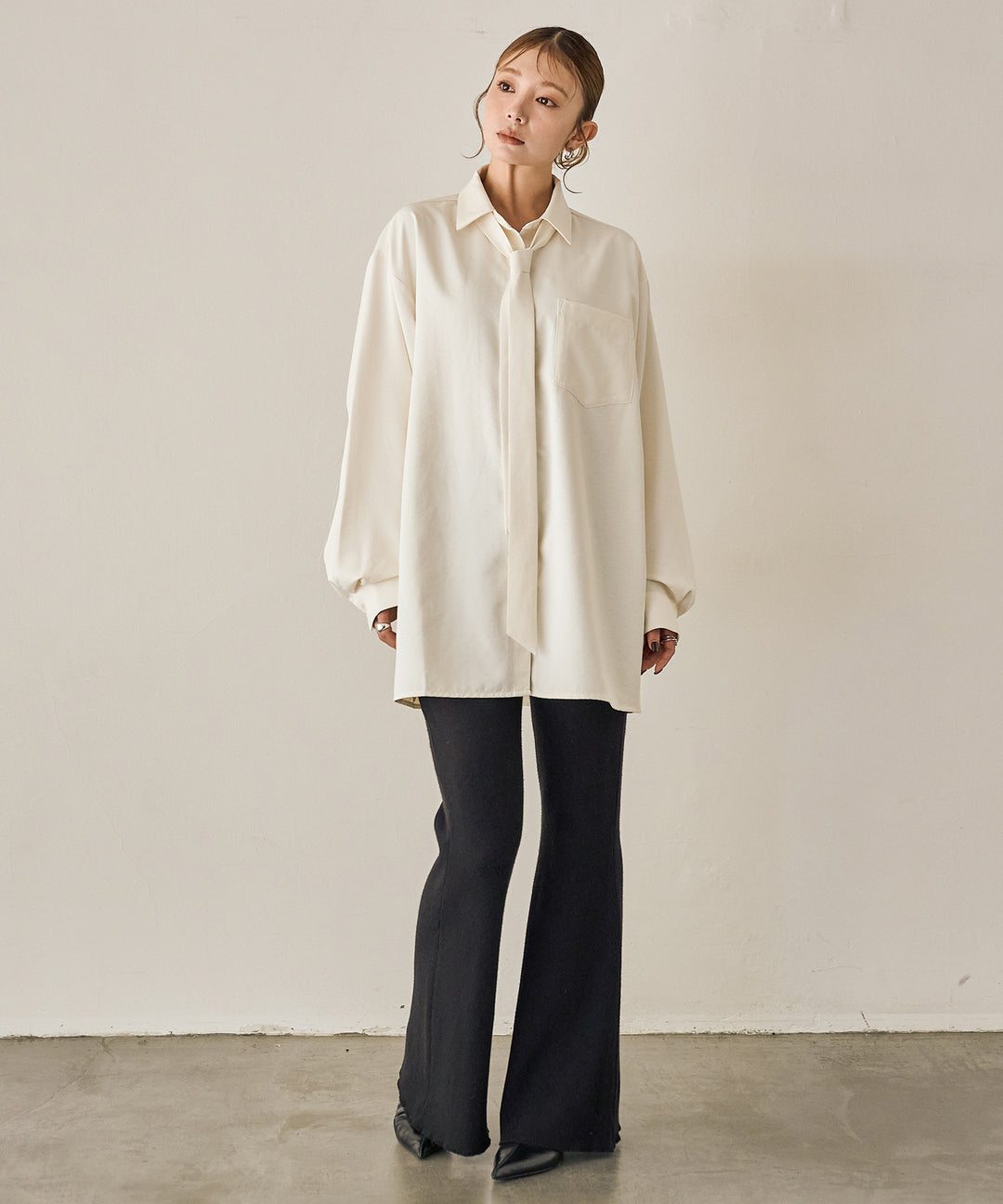 (eliuu)Bow Tie Over Shirt