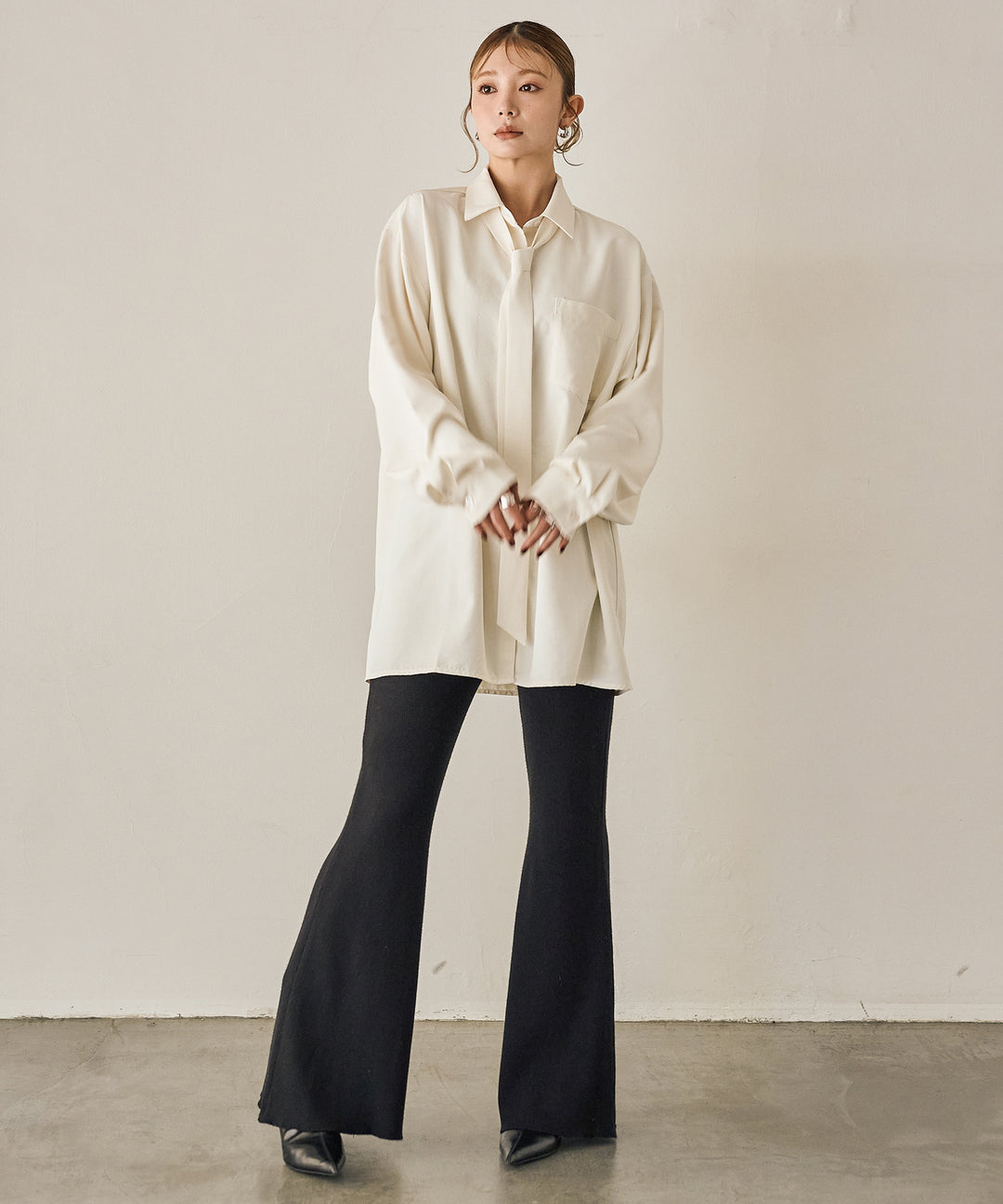 (eliuu)Bow Tie Over Shirt