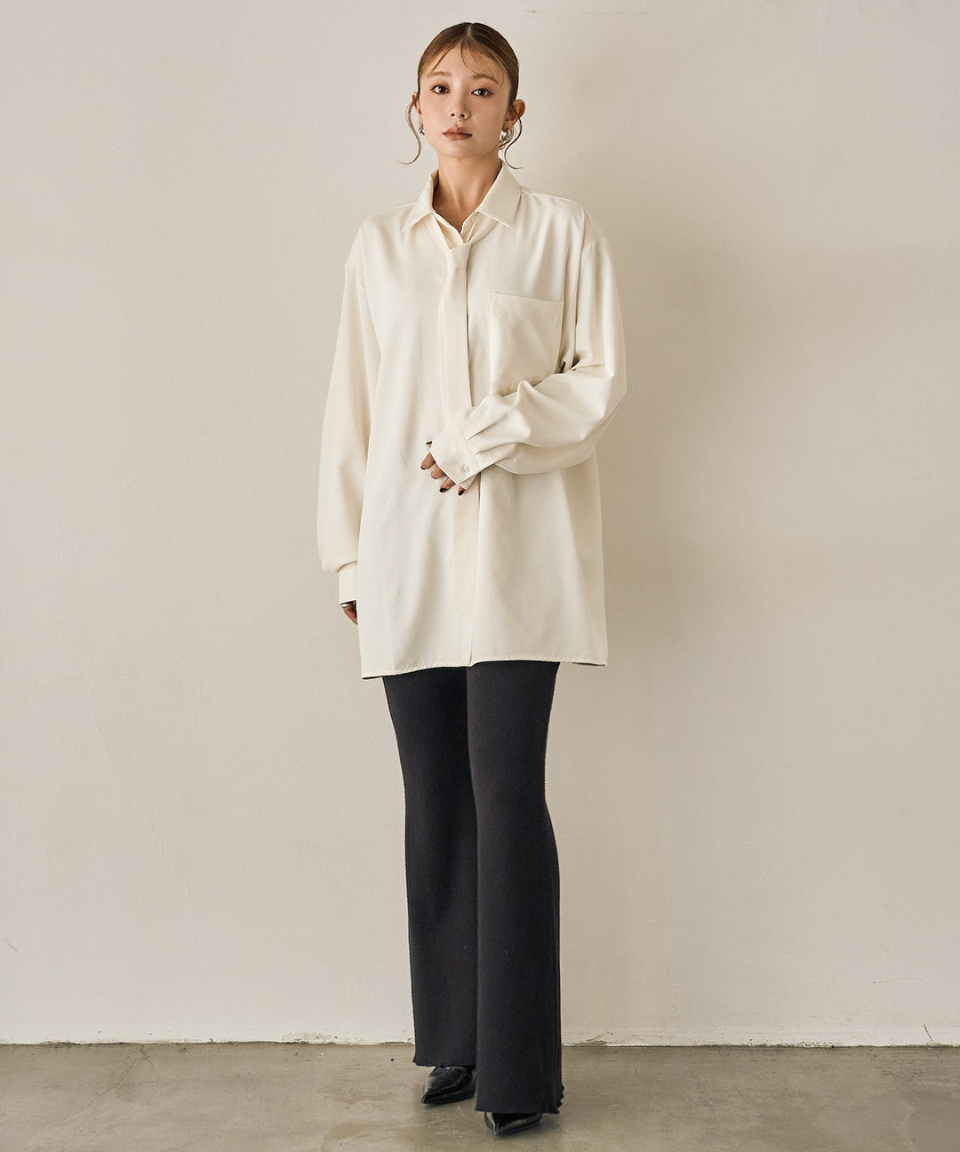 (eliuu)Bow Tie Over Shirt