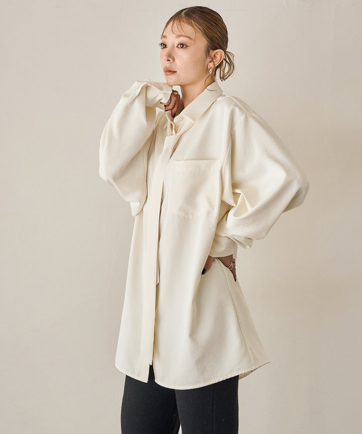 (eliuu)Bow Tie Over Shirt