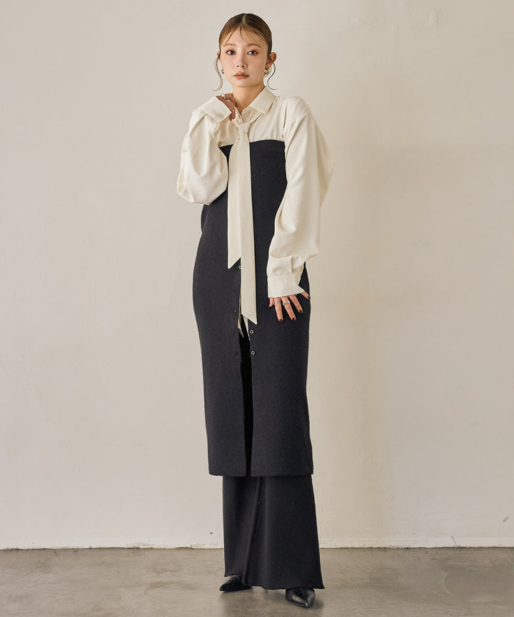 (eliuu)Bow Tie Over Shirt