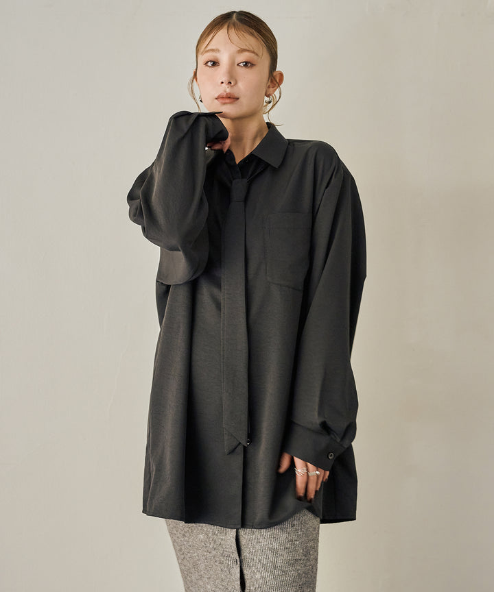 (eliuu)Bow Tie Over Shirt